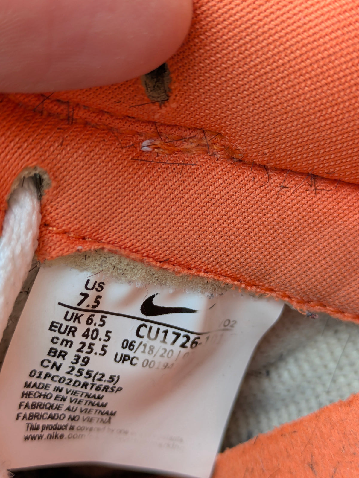 Nike Dunk Low SP "Syracuse" — EUR 41 — B Grade